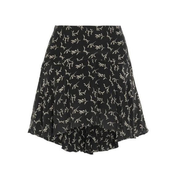 Mes Demoiselles Frikette Black Silk Printed Mini Skirt - Picture 1 of 9